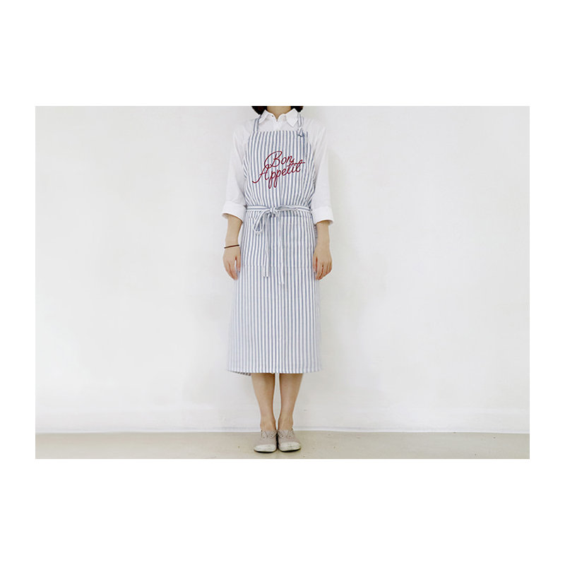 Blue Stripe Bib Apron
