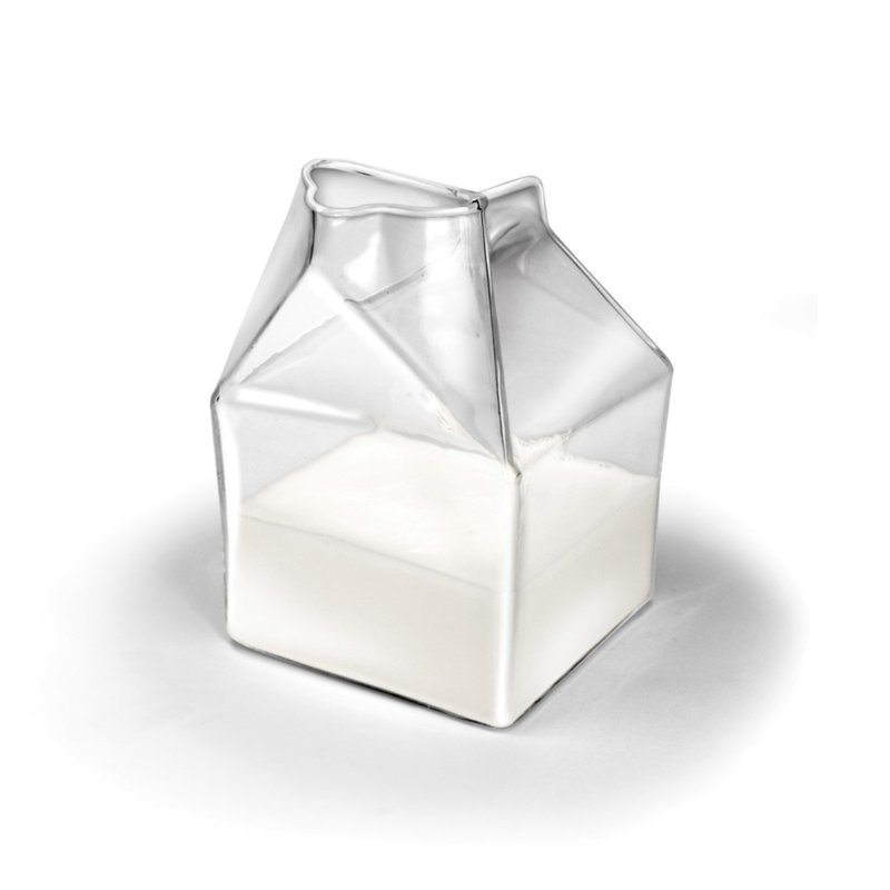 Half Pint Clear Glass Milk Carton Creamer