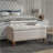 Ottoman Storage Bench with Linen, Recessed Hinge &amp; Rivet Trim - Beige | Wood | Tan Brown-1346133361