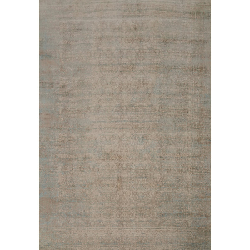 Tapis unique en coton 9 pi 10 po x 7 pi 10 po beige et ivoire