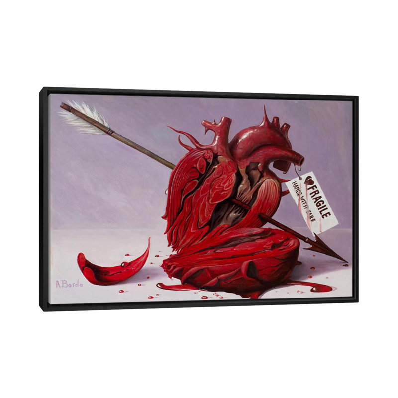 «Fragile: Handle with Care», impression sur toile, H 18 po x l 26 po x P 1,5 po, Toile avec cadre noir