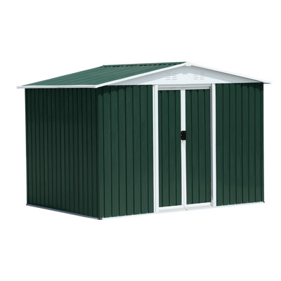 8X6 Feet Outdoor Storage Garden Shed Apex Roof With Aluminum Alloy Frame And Sliding Door