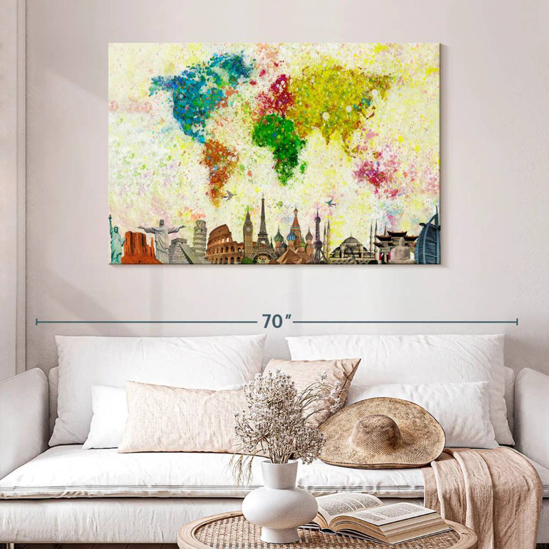 Carte du monde Aliaz Paint Splash, H 32 po x l 48 po