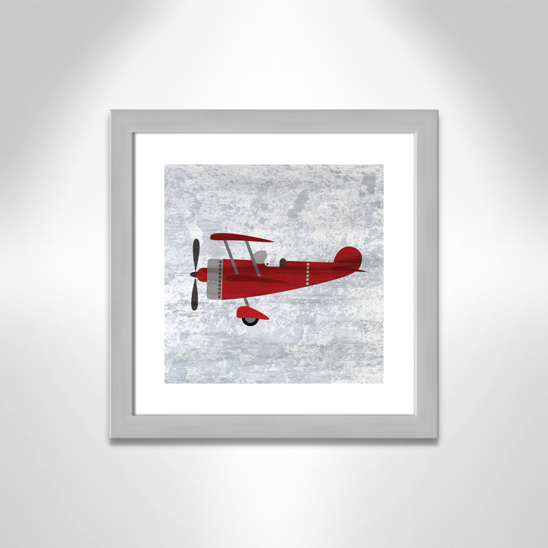 Impression sur papier rouge 2, H 16 po x l 16 po x P 0,6 po, Encadré plat argent