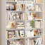 Ensemble de bureau et bibliothèque 2 pièces - Bibliothèque double à 14 cubes + bureau d'ordinateur avec tiroirs pour le bureau personnel