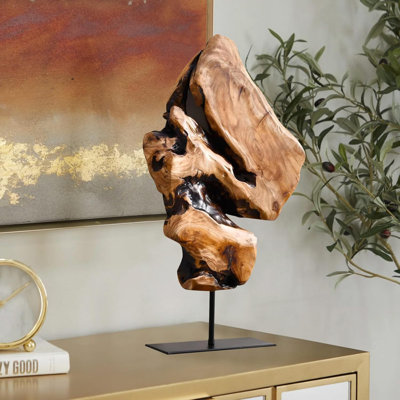 Irregular Cedar Wood Sculpture 8.75" W x 1.75" D x 17.75" H Natural Edge Tabletop Statues, Handmade Ornaments, Décor for Living Room, Home Office, Bedroom,