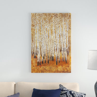 «Sienna Birches II», peinture sur toile