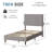 Chenille Fabric Platform Bed Bed Frame With Upholstered Headboard-772310696