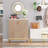 31.5” White & Natural Wooden Shoe Cabinet With Doors-1481269056