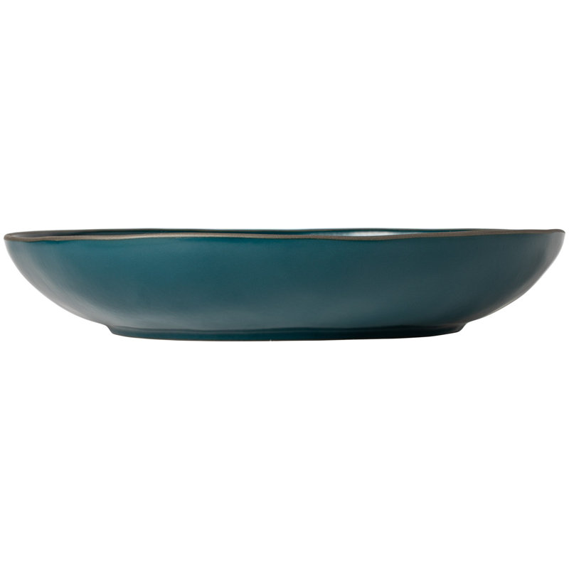 Stacked Organic Stoneware Serving Bowl, Deep Sea