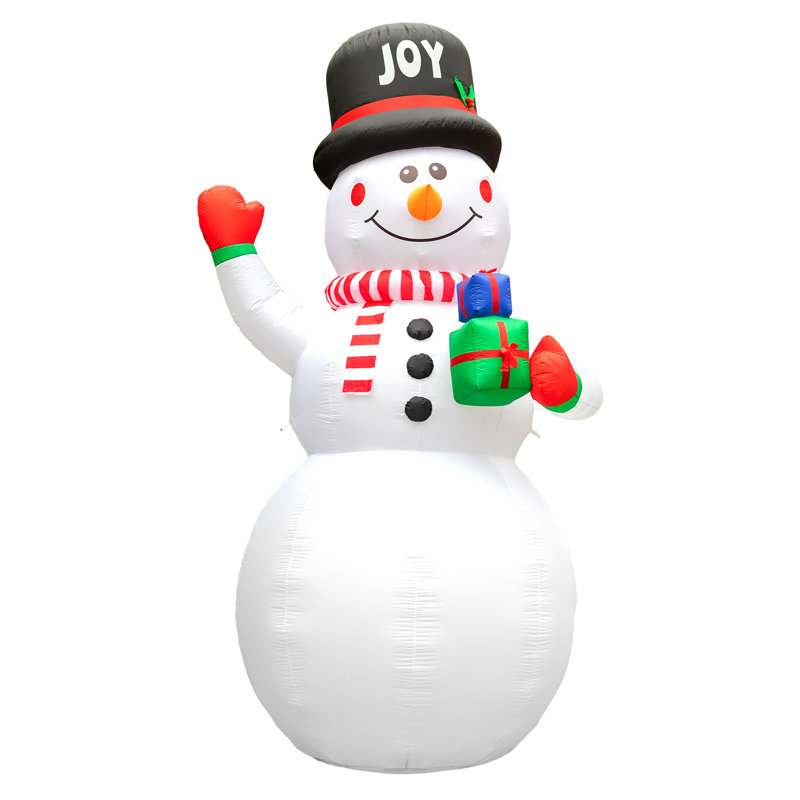 Décoration de Noël gonflable 12 pi avec bonhomme de neige géant illuminé 12 pi