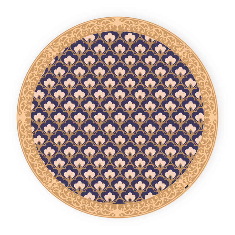 Bynoe Non-Slip Geometric Indoor Doormat, Round 136cm