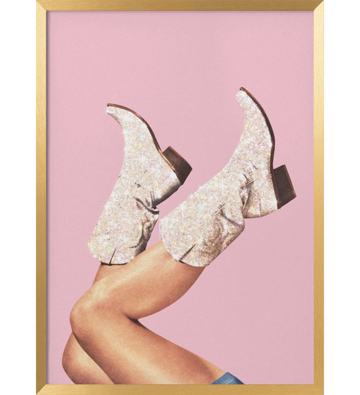Pop Art & Retro, "ces bottes - rose scintillant II", reproduction d'art encadrée, H 40 po x l 30 po