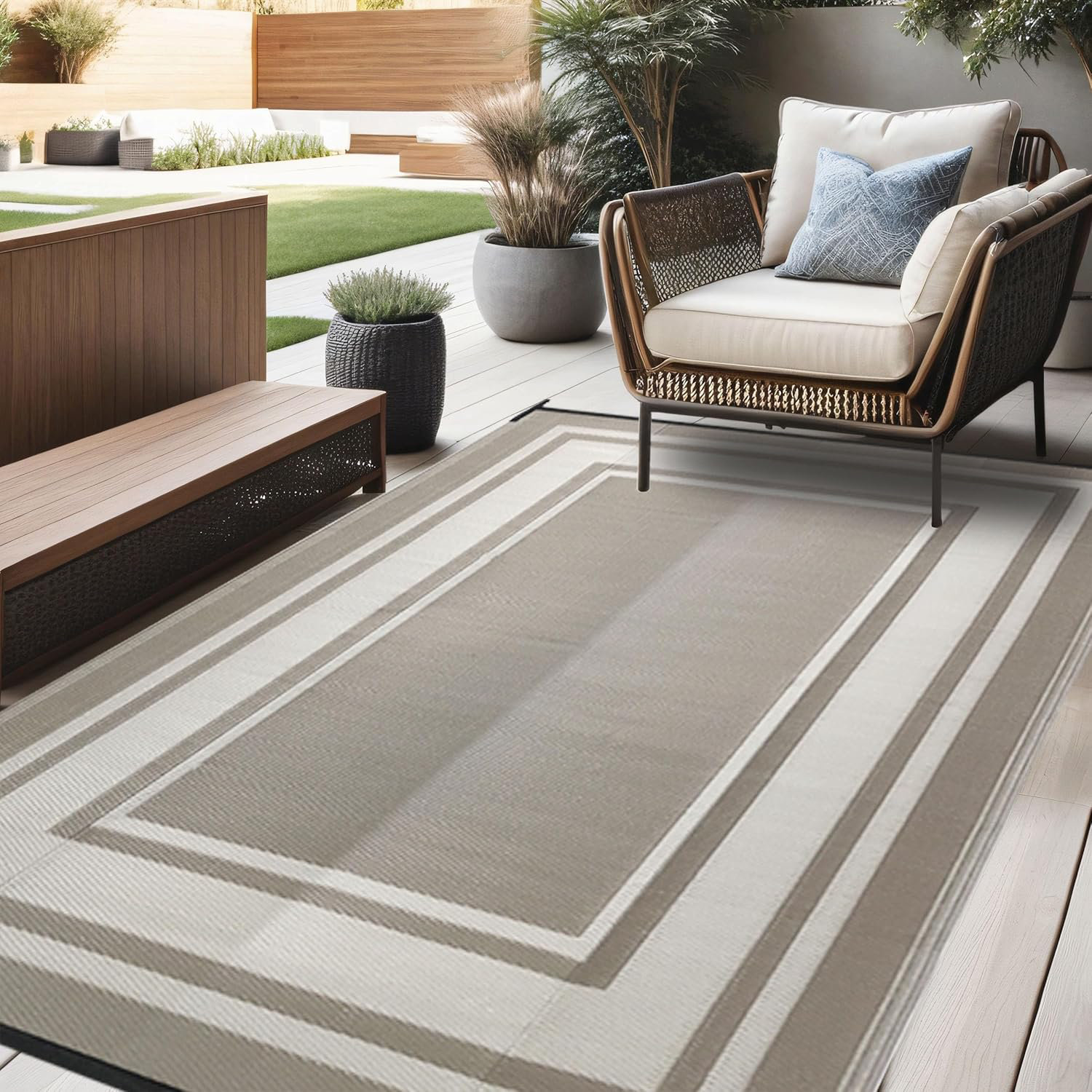 Hokku Designs Outdoor Rugs 5x8 for Patios Clearance,Waterproof Mats for ...