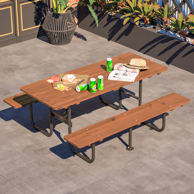Table de pique-nique en bois, Brun