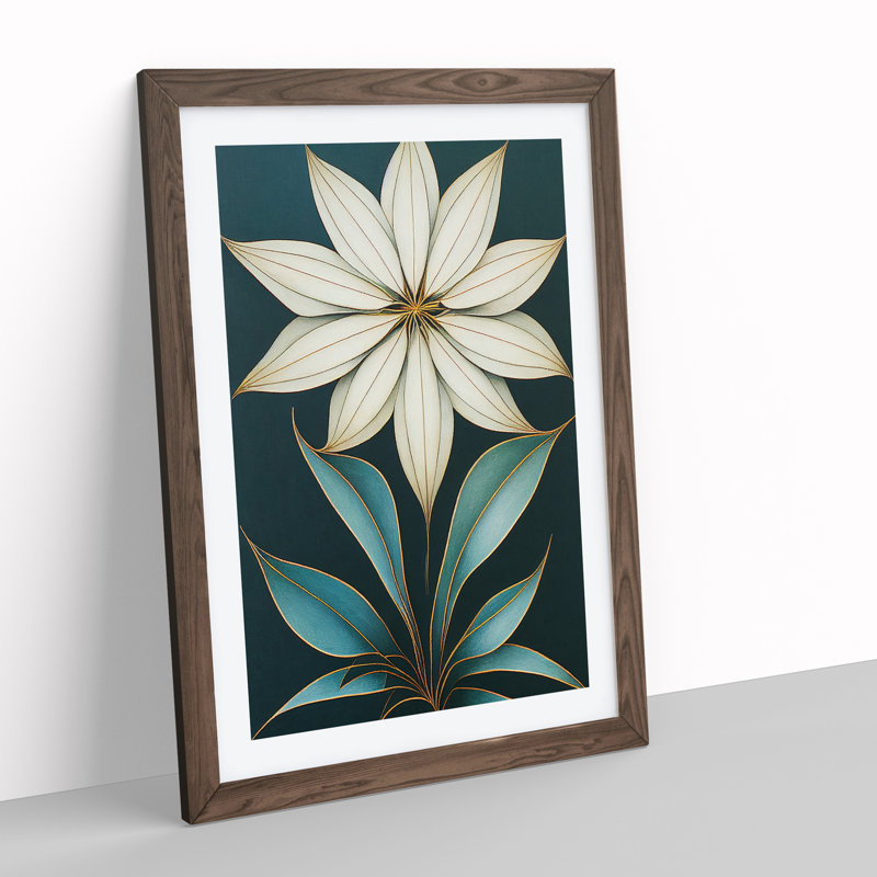 Flower No.8 - Wall Art, 64cm H x 46cm W x 2cm D, Walnut Framed Paper
