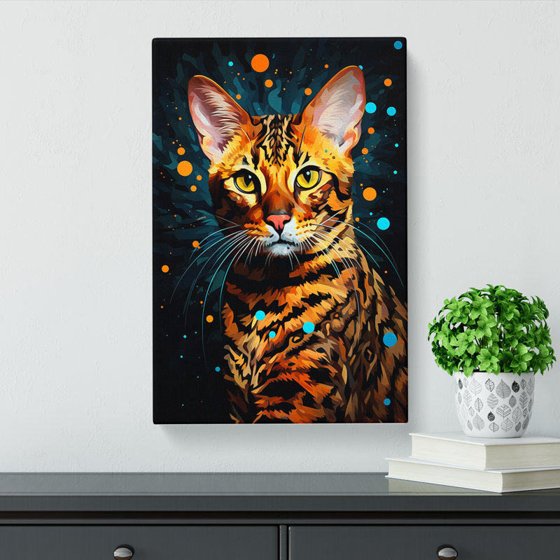 Bengal Cat Digital - Wrapped Canvas, 60cm H x 40cm W x 3cm D
