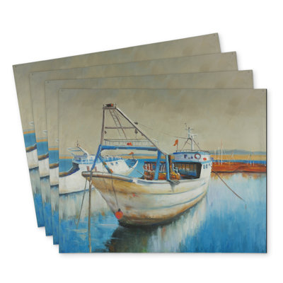 Fishing Boat Polyester Orlane Set of 4 | Home Decor