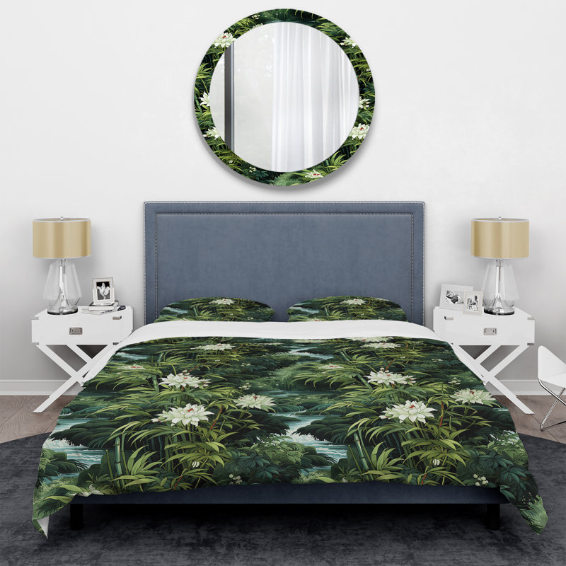 Ensemble de housse de couette oriental Bamboo Forest Allure - Microfibre de polyester