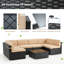 Wicker 6 - Person Garden Lounge Set with Cushions-2084263359