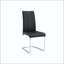 Chaise de salle à manger rembourrée en polyuréthane noir avec pieds chromés - ensemble de 4-129030314-129030316-129030318