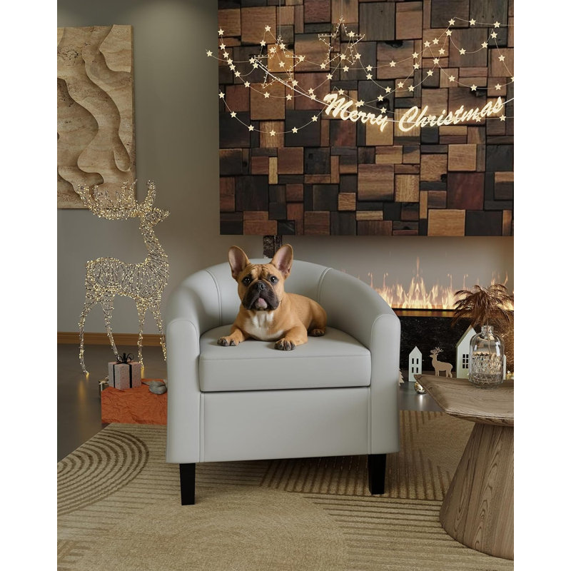 Ensemble de 2 chaises d'appoint, fauteuils club en simili cuir, chaises de salon confortables avec pieds robustes, gris