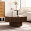 31.3 Inch Coffee Table For Office, Open Storage, Smooth Edges, Brown Walnut Tone Corner - Shaped In Finish, Construction, Quick Up