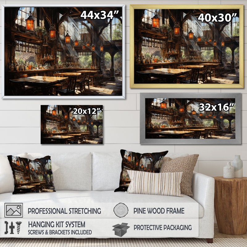 Cowboy Western Saloon - Cowboys, impressions encadrées, H 24 po x l 32 po x P 1 po, Cadre simple noir