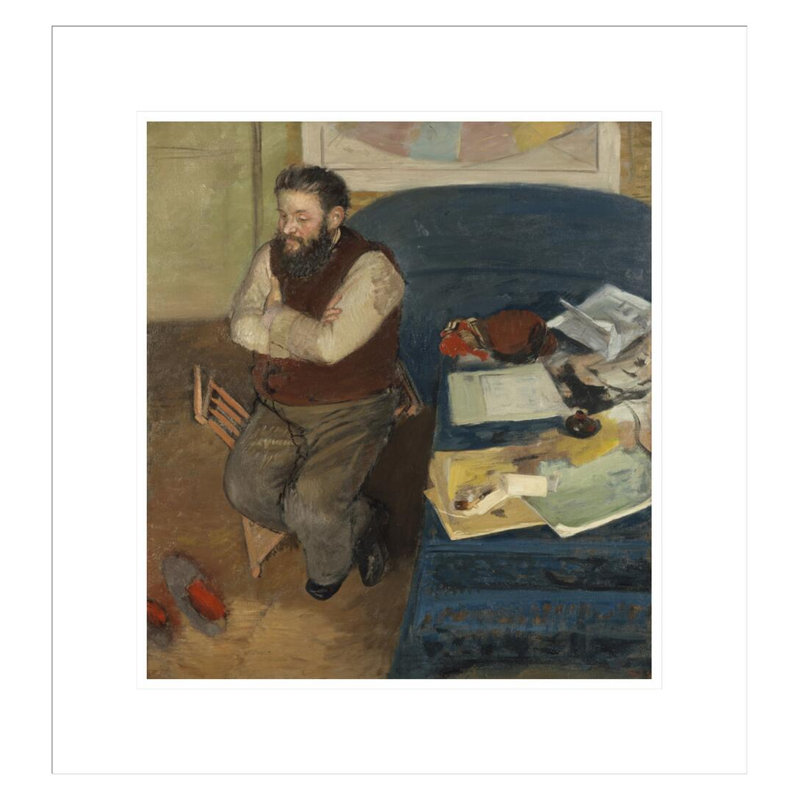 Diego Martelli (1839 - 1896) par Edgar Degas, impression giclée encadrée, H 19 po x l 17,75 po