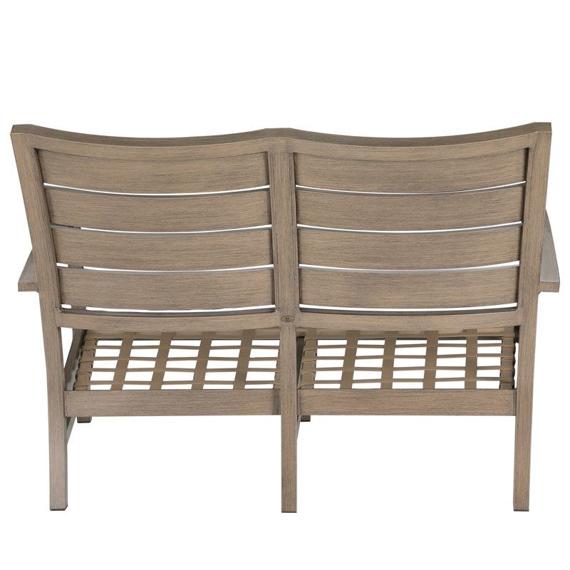 Causeuse Charleston, No Welt + Standard Fill, Lin indigo, Oak