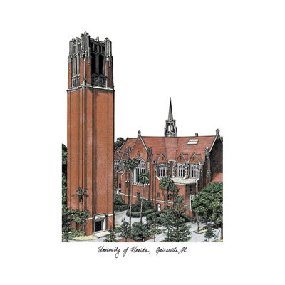 « university of floride campus images », reproduction d’art lithographique NCAA