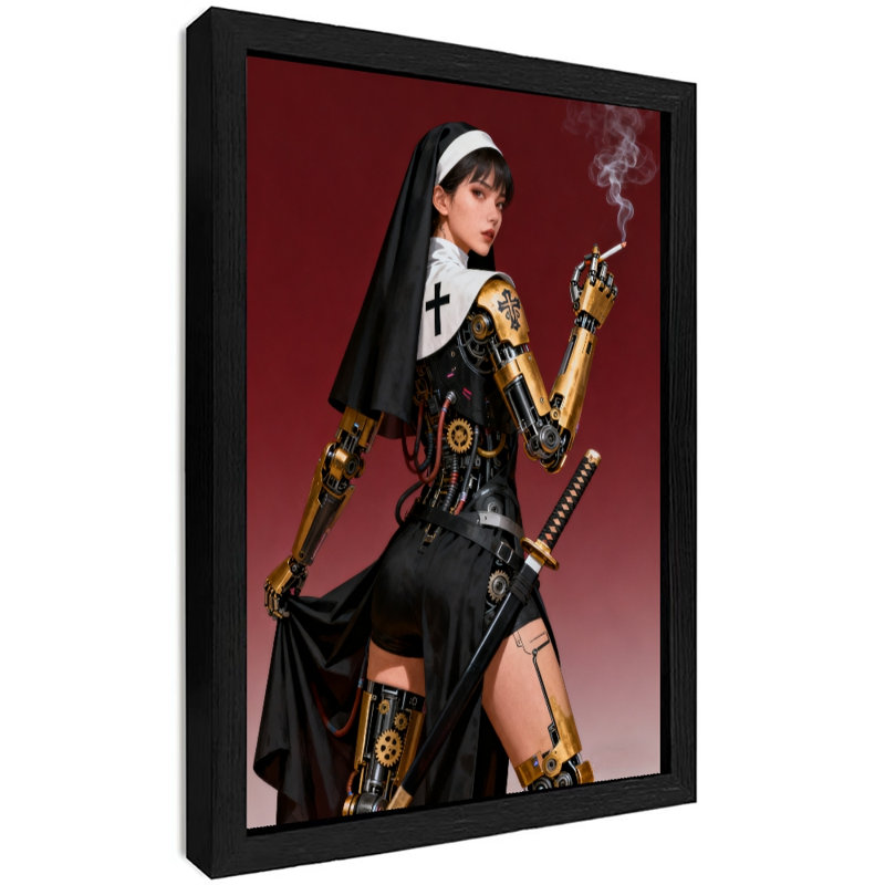 Reproduction d'art encadré noir rétro, H 11 po x l 9 po