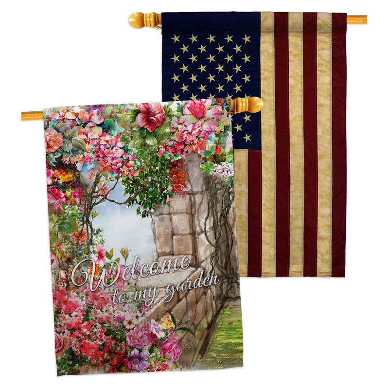 Drapeau de maison 40 po x 28 po My Garden