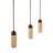 Elegant Adjustable Chandelier, Wood Veneer & Metal Body, Beige & Walnut Finish | Cap Size: Ø2.6 x 7.1 inches, Total Height: 11.8 - 63.0 inches, Base Plate: 23.6 x 2.4 x 1.6 inches | 3 x GU10 Max 10W (Bulb Not Included)-1606904608