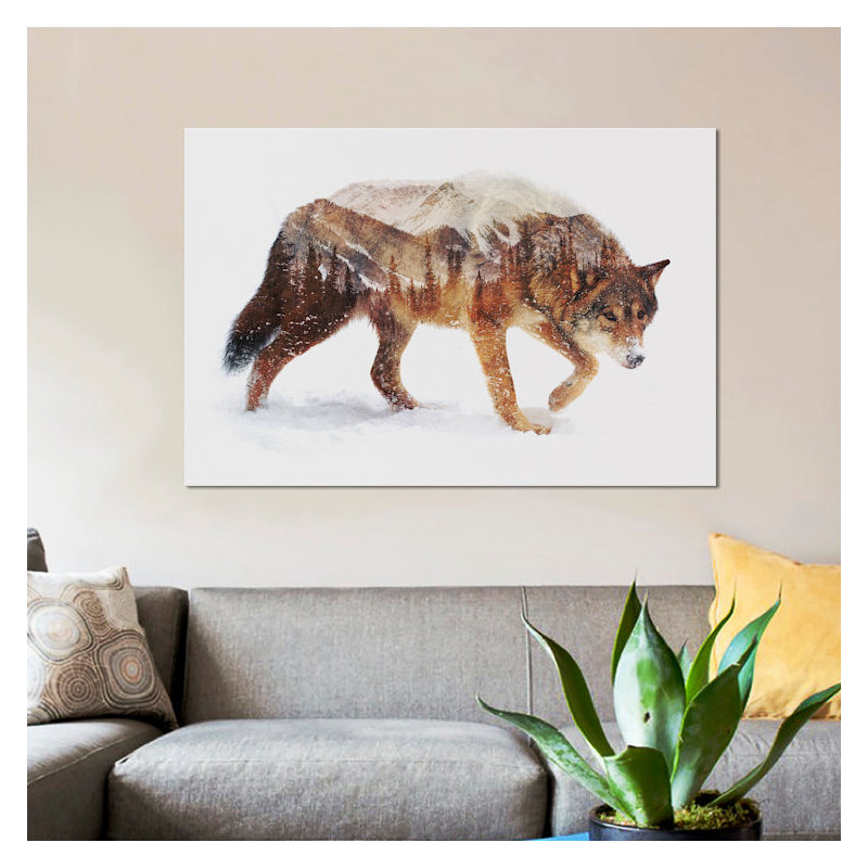 Arctic Grizzly Bear by Andreas Lie - Print on Canvas, 101.6 cm H x 66.04 cm W x 1.91 cm D, No Frame