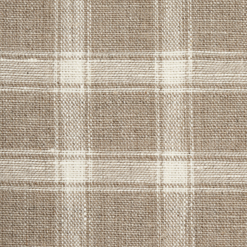 Crawford Linen Check Fabric, Flax