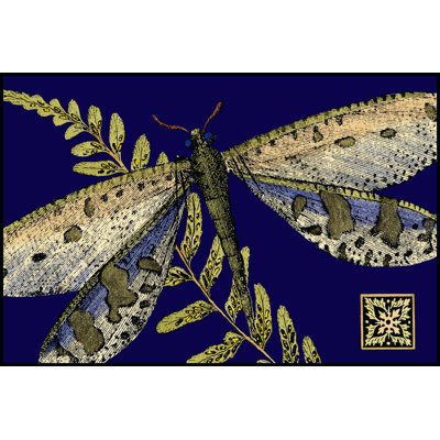 Mini Shimmering Dragonfly III (ZHC) 1 Piece Wrapped Canvas Painting