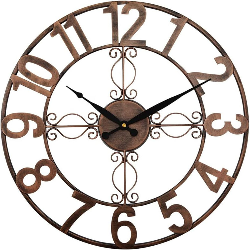 Horloge murale 18 po Jeralyn, Cuivre