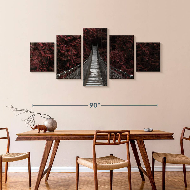 Suspension Bridge In A Forest