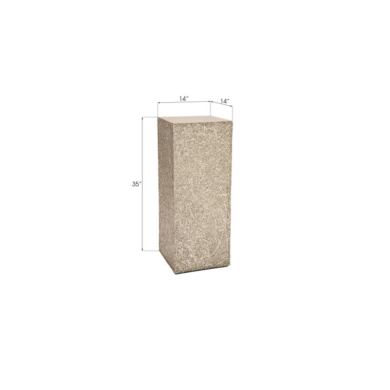 String Theory Pedestal, Silver, 36" H x 14" W x 14" D