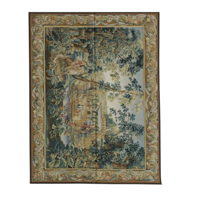 Tapis beige et brun noué à la main de haute qualité