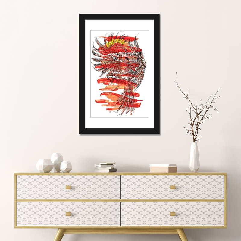 Impression sur toile tendue aves, H 24 po x l 16 po x P 1 po, Papier d'art encadré noir, Blanc