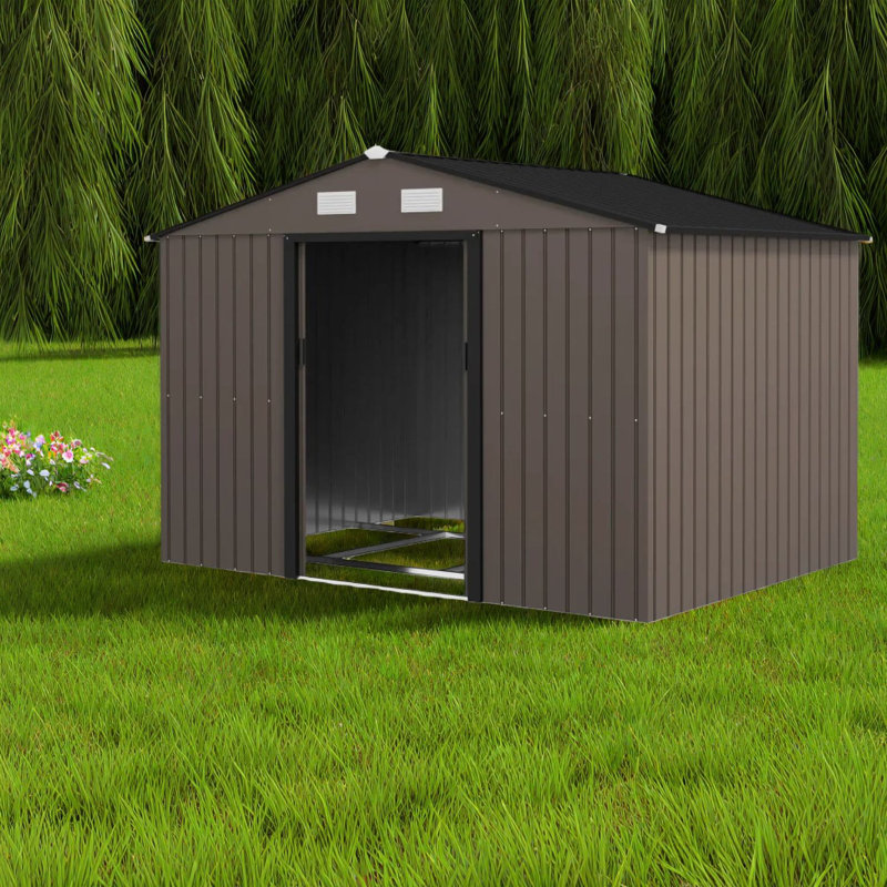 Remises de jardin spacieuses en acier, conception moderne pour le rangement extérieur