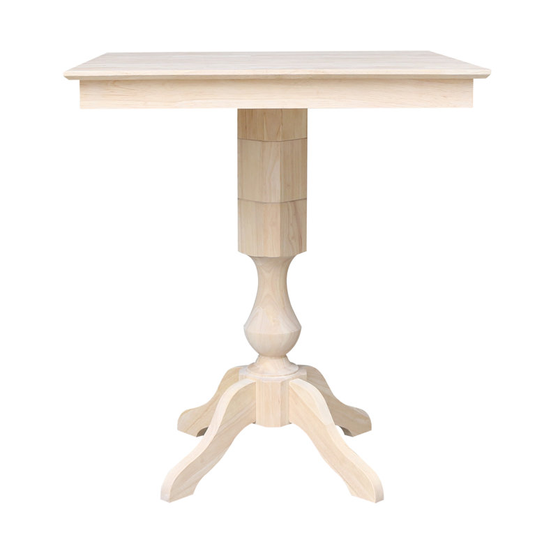 5 Piece Square Top Bar Height Dining Set With Four Matching San Remo Bar Height Slat Back Stools