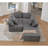 L Shaped Modular Sectional Sofa, 5 Piece Convertible Sleeper Couch-1224033718