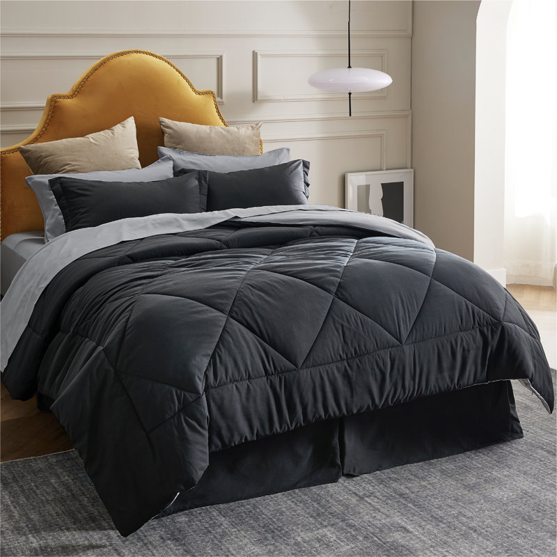 Ensemble d'édredon réversible Best vendeur, Grand édredon et 6 pièces supplémentaires, Beige