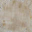 Table d'appoint décorative, plateau rond de 24 po, motifs floraux découpés en bois de manguier, blanc délavé