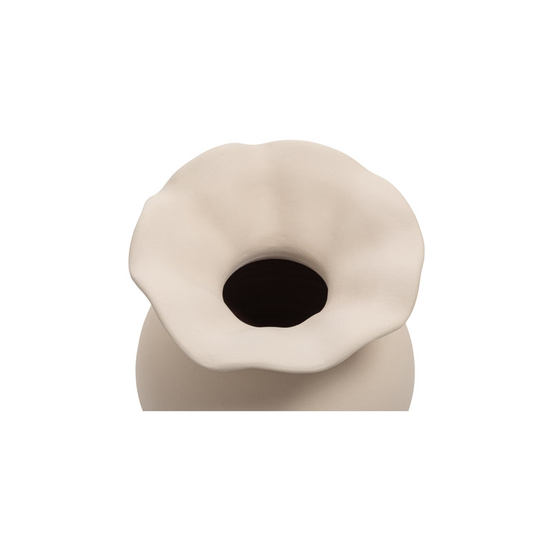  Vase de table en terre cuite fait à la main, Beige