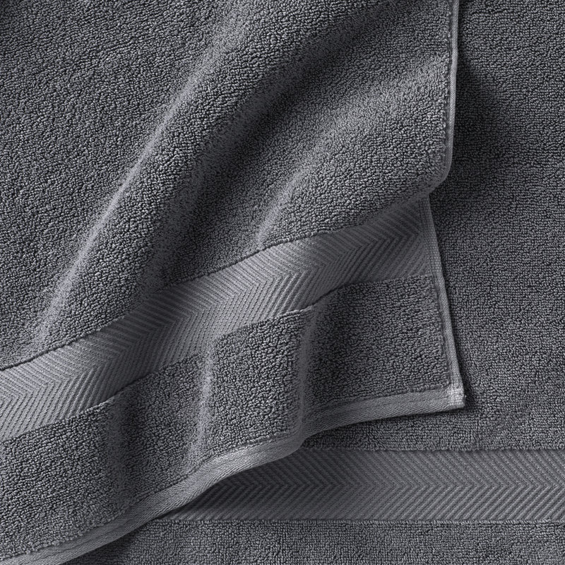 Serviette de bain en coton Rane, Gris anthracite