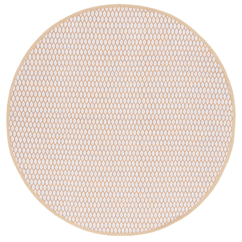 Modena Hand Woven Cotton Geometric Rug, Round 6'